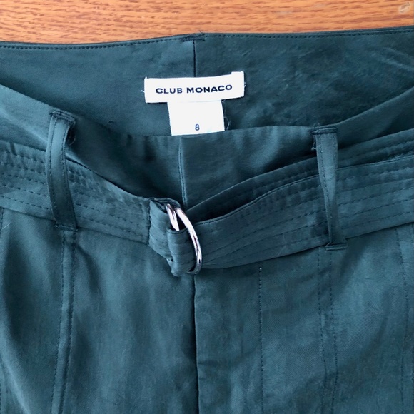Army Green Silky Club Monaco Cuffed Cargo Pants - Picture 9 of 9